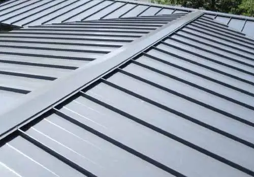 Durable Dove Grey 2" Mechanical Metal Roof – Modern Residential Roofing Dove grey 2" mechanical metal roof installed on a modern home