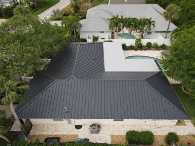 1" Matte Black Galvalume nail strip standing seam roofing panel – bold style, concealed fasteners, lasting durability. 1 inch Matte Black Galvalume nail strip standing seam roofing panel – concealed fastener metal roof