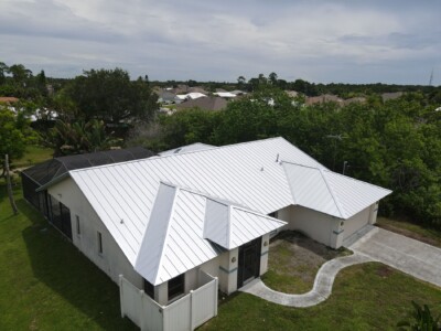 1" Mill Finish Galvalume acrylic coated nail strip standing seam roofing panel – natural metallic look with concealed fasteners. 1 inch Mill Finish Galvalume acrylic coated nail strip standing seam roofing panel – concealed fastener metal roof